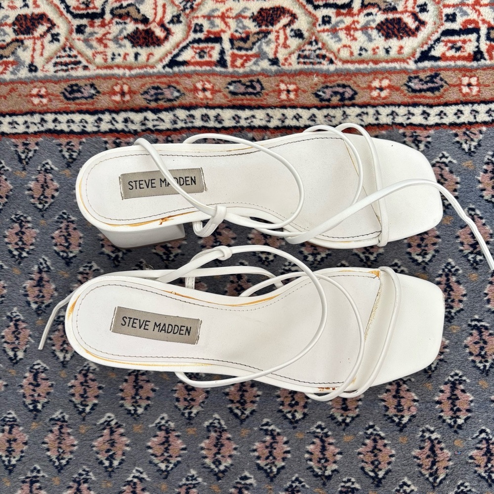 Steve Madden Rianna White Strappy Women's Sandals